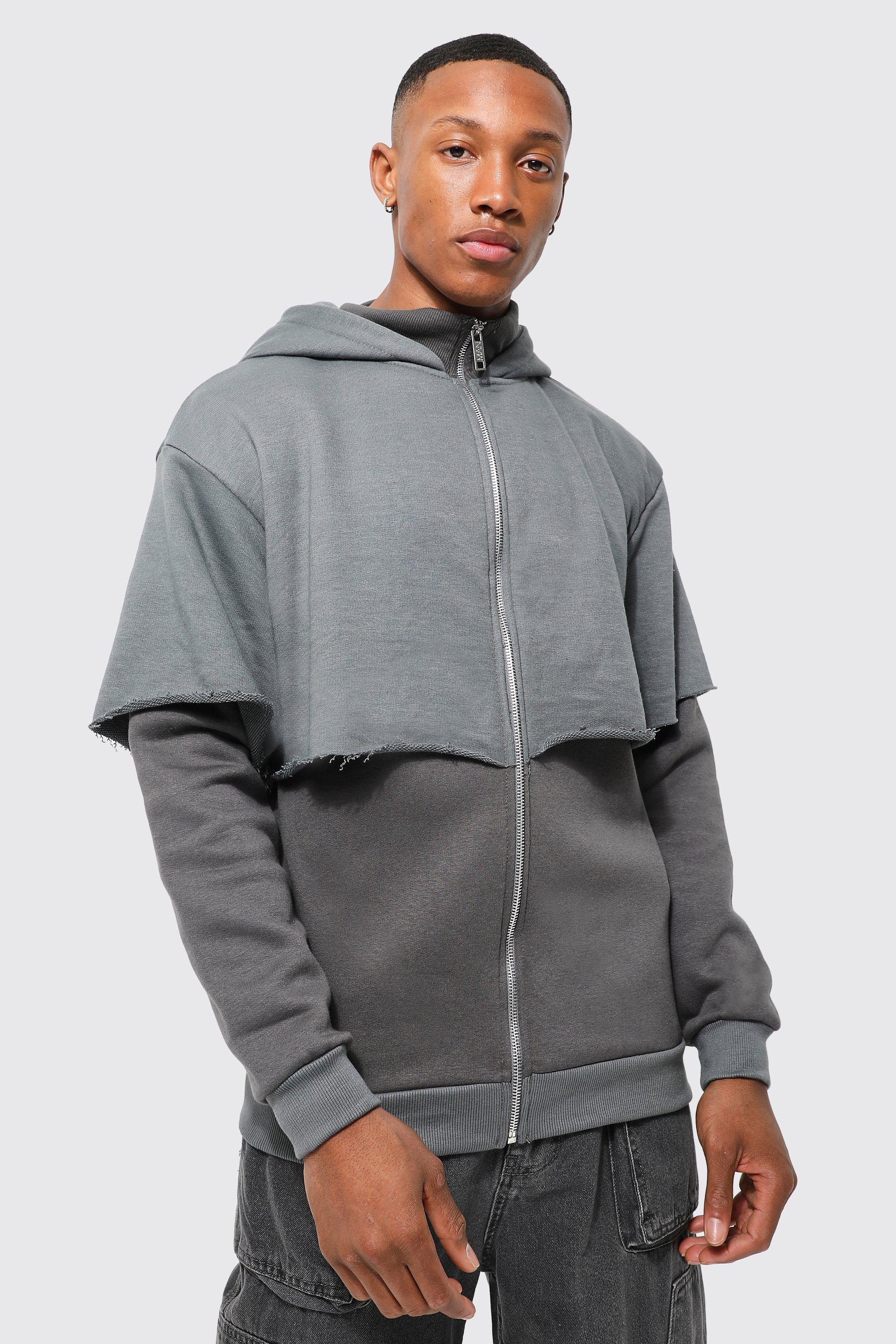 Mens oversized cropped online hoodie